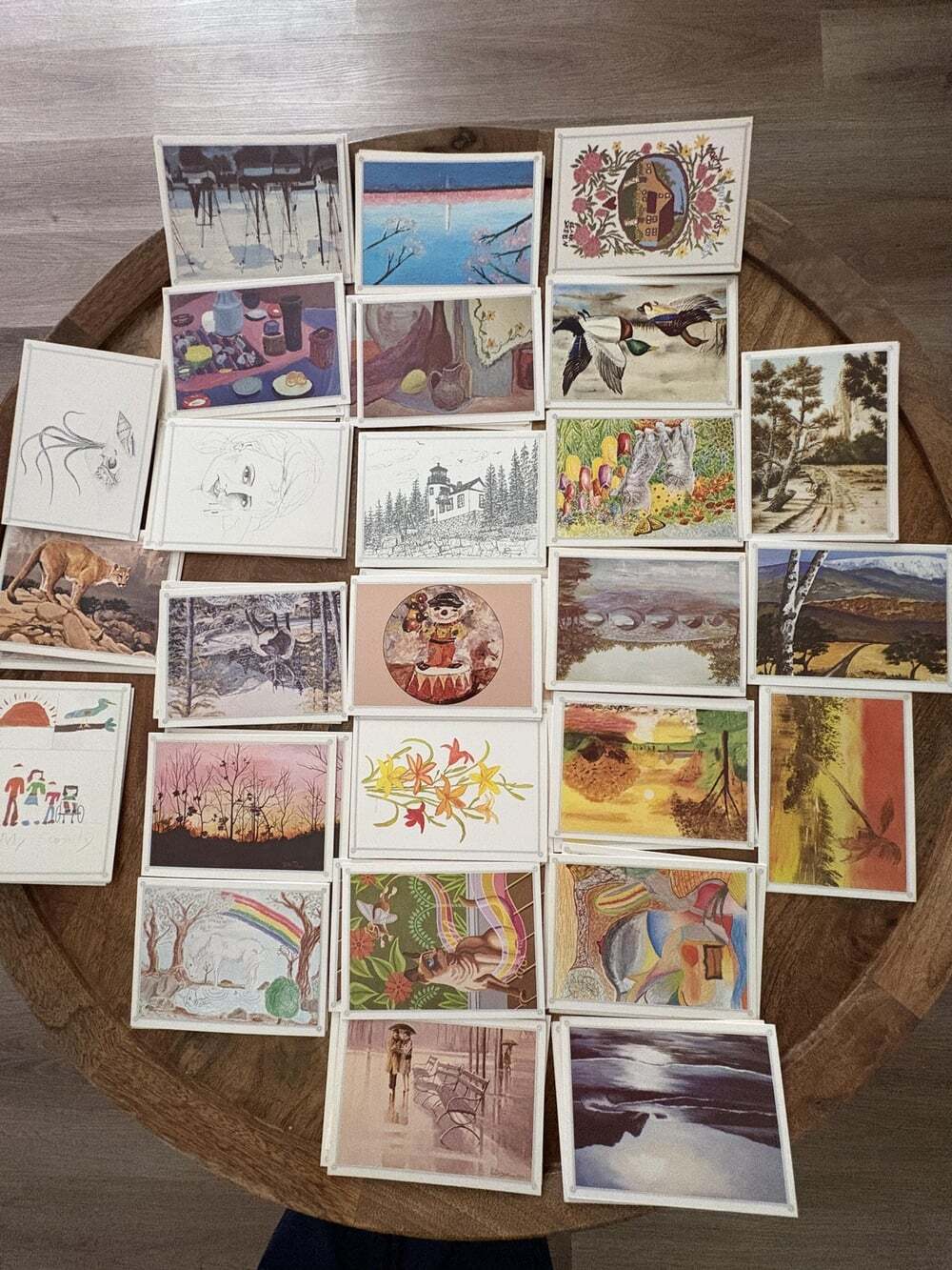 VTG THASC Artist Notecards Lot Multicolor All Occasion Printed USA Assorted